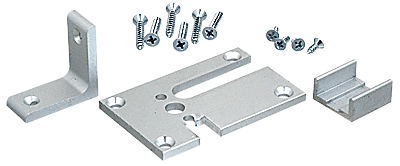 C.R. Laurence CRL Satin Anodized 2&quot;x3&quot; Corner Partition Post Base Plate Kit | D1993ACR