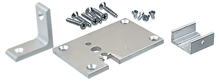 C.R. Laurence CRL Satin Anodized 2&quot;x3&quot; Left Hand End Partition Post Base Plate Kit | D1993AEL