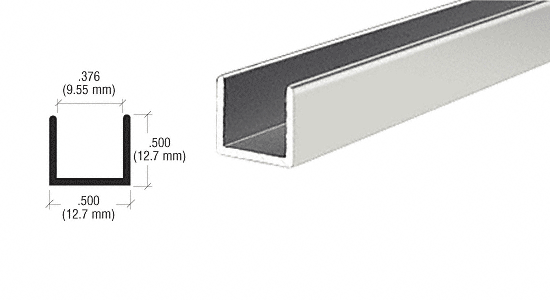 C.R. Laurence CRL Brite Anodized 3/8&quot; U-Channel - 1/2&quot; High - 12 ft Long | D321BA