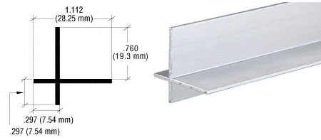 C.R. Laurence CRL Satin Anodized Aluminum Cross Corner Extrusion - 12 ft Long | D323A