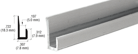 C.R. Laurence CRL Satin Anodized Aluminum 3/16&quot; &quot;J&quot; Channel - 12 ft Long | D3316A