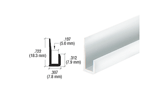 C.R. Laurence CRL Brite Anodized Aluminum 3/16&quot; &quot;J&quot; Channel - 12 ft Long | D3316BA