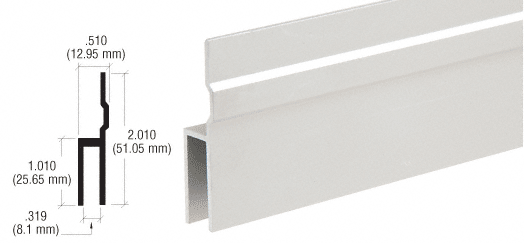 C.R. Laurence CRL Satin Anodized Front Hanger Extrusion - 12 ft Long | D40A