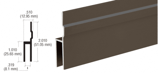 C.R. Laurence CRL Duranodic Bronze Front Hanger Extrusion - 12 ft Long | D40DU