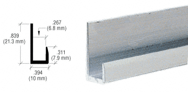 C.R. Laurence CRL Satin Anodized Finish Low Profile 1/4&quot; &quot;J&quot; Channel - 12 ft Long | D514A