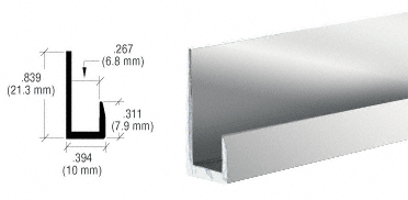 C.R. Laurence CRL Brite Anodized Finish Low Profile 1/4&quot; &quot;J&quot; Channel - 12 ft Long | D514BA