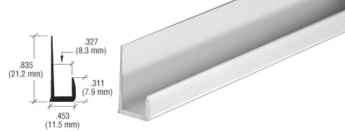 C.R. Laurence CRL Satin Anodized Standard 5/16&quot; &quot;J&quot; Channel - 12 ft Long | D516A