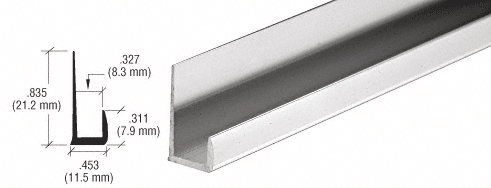 C.R. Laurence CRL Brite Anodized Standard 5/16&quot; &quot;J&quot; Channel - 12 ft Long | D516BA