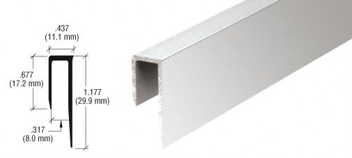 C.R. Laurence CRL Brite Anodized Aluminum Deep Nose 5/16&quot; &quot;J&quot; Channel - 12 ft Long | D58BA