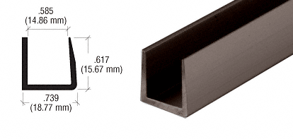 C.R. Laurence CRL Duranodic Bronze 9/16&quot; U-Channel - 12 ft Long | D621DU