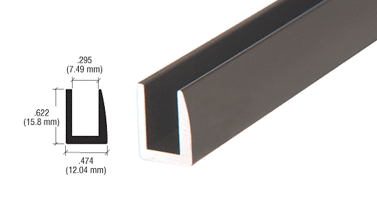 C.R. Laurence CRL Duranodic Bronze 1/4&quot; Single Channel With 5/8&quot; High Wall - 12 ft Long | D622DU