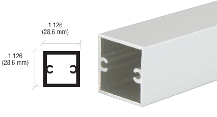 C.R. Laurence CRL 1-1/8&quot; Satin Anodized Square Tubing for Partition Post - 12 ft. Long | D630A