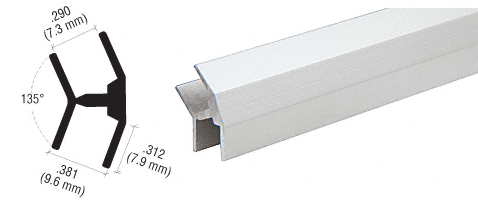 C.R. Laurence CRL Satin Anodized 135&amp;#176 Partition Post for Special Installations - 12 Ft Long | D634A