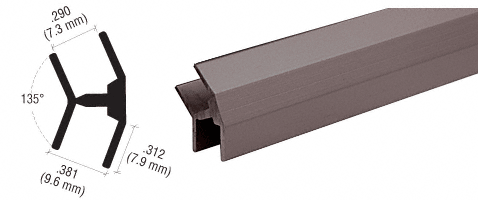 C.R. Laurence CRL Duranodic Bronze 135&amp;#176 Partition Post for Special Installations - 12 Ft Long | D634DU