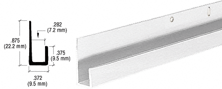 C.R. Laurence CRL Satin Anodized 1/4&quot; Standard Aluminum &quot;J&quot; Channel -12 ft Long | D636A
