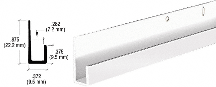 C.R. Laurence CRL Brite Anodized 1/4&quot; Standard Aluminum &quot;J&quot; Channel - 12 ft Long | D636BA