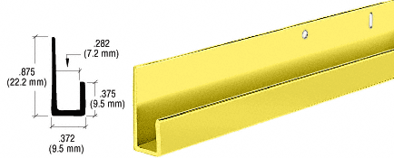 C.R. Laurence CRL Brite Gold Anodized 1/4&quot; Standard Aluminum &quot;J&quot; Channel - 12 ft Long | D636BGA