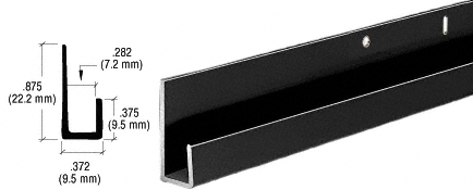 C.R. Laurence CRL Black Electro-Static Paint 1/4&quot; Standard Aluminum &quot;J&quot; Channel - 12 ft Long | D636BL