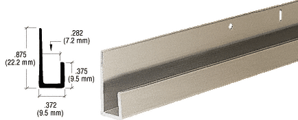 C.R. Laurence CRL Brushed Nickel 1/4&quot; Standard Aluminum &quot;J&quot; Channel - 12 ft Long | D636BN