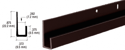 C.R. Laurence CRL Bronze Electro-Static Paint 1/4&quot; Standard Aluminum &quot;J&quot; Channel - 12 ft Long | D636BRZ