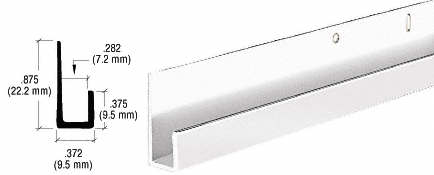 C.R. Laurence CRL Dipped Brite Anodized 1/4&quot; Standard Aluminum &quot;J&quot; Channel - 12 ft Long | D636DBA