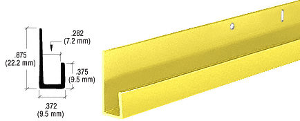 C.R. Laurence CRL Gold Anodized 1/4&quot; Standard Aluminum &quot;J&quot; Channel - 12 ft Long | D636GA