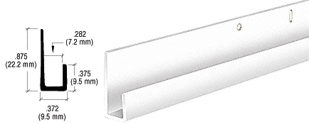 C.R. Laurence CRL White Electro-Static Paint 1/4&quot; Standard Aluminum &quot;J&quot; Channel - 12 ft Long | D636W