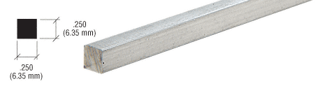 C.R. Laurence CRL Mill Square Bar Stock for Partition Post - 12 ft Long | D637M