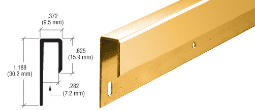 C.R. Laurence CRL Brite Gold Anodized 1/4&quot; Deep Nose Aluminum &quot;J&quot; Channel - 12 ft long | D645BGA