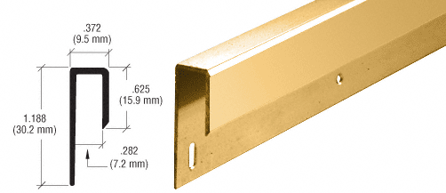 C.R. Laurence CRL Gold Anodized 1/4&quot; Deep Nose Aluminum &quot;J&quot; Channel - 12 ft long | D645GA
