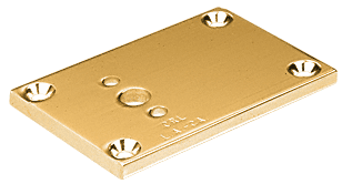 C.R. Laurence CRL Bright Gold Anodized 2&quot;x3&quot; Partition Post Base | D693BGA