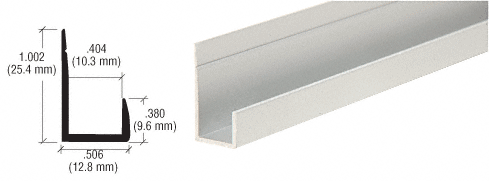 C.R. Laurence CRL Satin Anodized Standard Aluminum 3/8&quot; &quot;J&quot; Channel - 12 ft Long | D738A