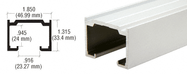 C.R. Laurence CRL Satin Anodized 1-7/8&quot; Overhead Track for Pass-Thru Windows - 12 Ft Long | D7A