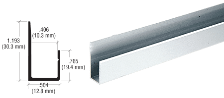 C.R. Laurence CRL Brite Anodized Aluminum Deep Nose 3/8&quot; &quot;J&quot; Channel - 12 ft Long | D838BA