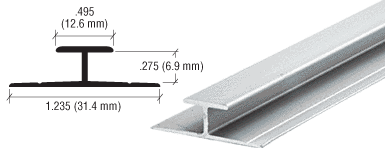 C.R. Laurence CRL Satin Anodized Aluminum Divider Bar - 12 ft Long | D901A