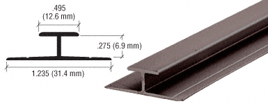 C.R. Laurence CRL Bronze Electro-Static Paint Aluminum Divider Bar - 12 ft Long | D901BRZ