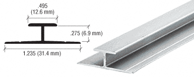 C.R. Laurence CRL Polished Aluminum Divider Bar - 12 ft Long | D901P