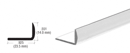 C.R. Laurence CRL Satin Anodized 1/2&quot; Aluminum Rounded Face Angle Extrusion - 12 ft Long | DA326A