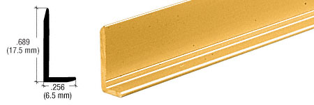 C.R. Laurence CRL Brite Gold Anodized 1/4&quot; Aluminum L-Bar Extrusion - 12 ft Long | DV607BGA