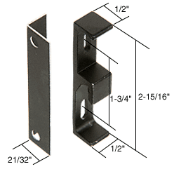 Strybuc Industries CRL Lock Keeper, 1-3/4&quot; Screw Holes, 1/2&quot; Wide, Black | E2047