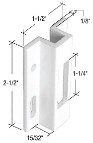 C.R. Laurence White 2-1/2&quot; Extruded Aluminum Keeper - Viking Doors | E2124