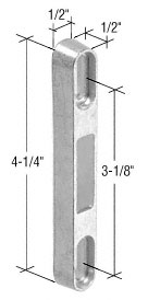C.R. Laurence CRL 1/2&quot; Wide Die Cast Lock Keeper With 3-1/8&quot; Screw Holes | E2125