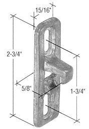 C.R. Laurence CRL 15/16&quot; Wide Chrome Lock Keeper With 1-3/4&quot; Screw Holes | E2137