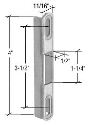 C.R. Laurence CRL 4&quot; Lock Keeper With 3-1/2&quot; Screw Holes | E2138