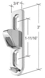 C.R. Laurence CRL 3/4&quot; Wide Chrome Lock Keeper With 1-11/16&quot; Screw Hole Centers | E2172