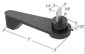 C.R. Laurence Latch Lever  for Arcadia Doors, 3/8&quot; Spindle, 2&quot; Long, Black | E2191