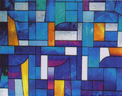 Abstract Stained Glass Privacy Window Film 36&quot; Wide x 15 ft. Roll | REM0500836015