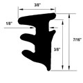 Gordon Glass® Roll-in Replacement Glazing Rubber Spline Gasket for Framed Shower Doors, 3/8 in x 7/16 in x 3/8 in - 20 Ft. Roll