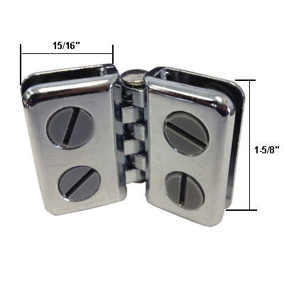 Chrome Deluxe Hinge Display Connectors for 1/8&quot;, 3/16&quot; and 7/32&quot; Glass | MG9005C