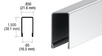 C.R. Laurence CRL Polished Stainless U-Channel for 1/2&quot; or 5/8&quot; Glass - 10 ft long | GRUC5PS10